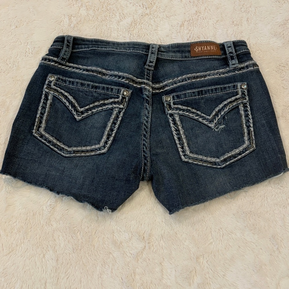 Shyanne 30 (11/12) Denim Women’s Shorts Homemade Jeans Cutoffs Faux Flap Pockets - Picture 2 of 10